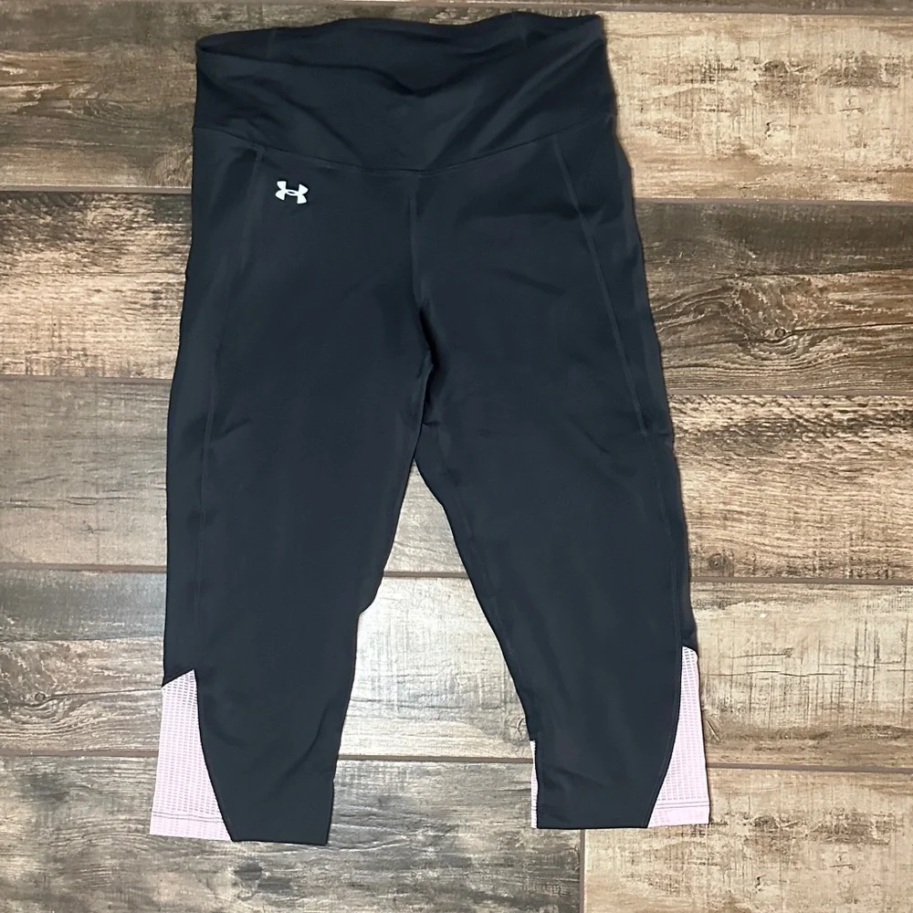 Under Armour gray and pink workout capris - Picture 1 of 2